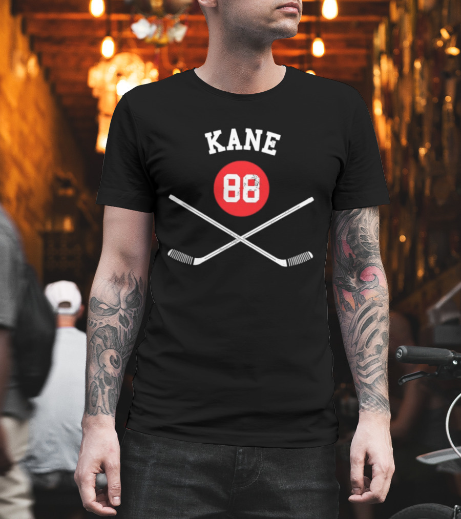 Kane 88 Red Circle Hockey Sticks T-Shirt