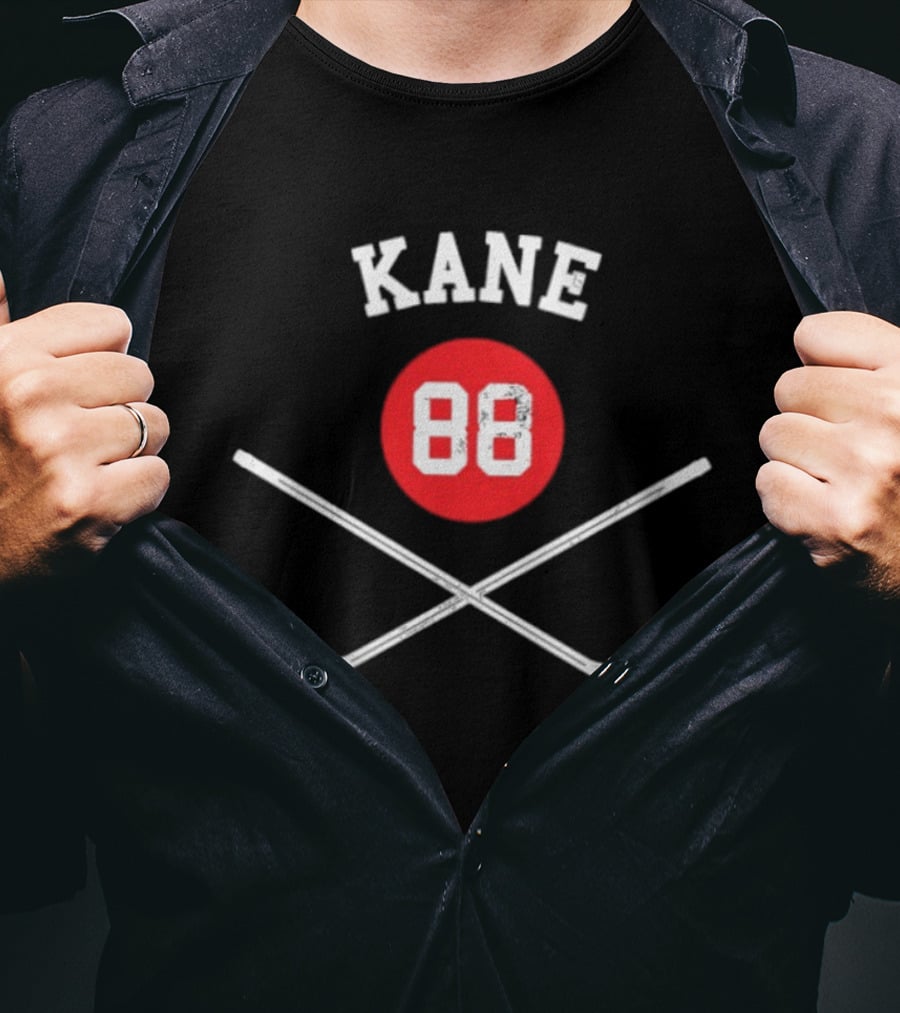 Kane 88 Red Circle Hockey Sticks T-Shirt
