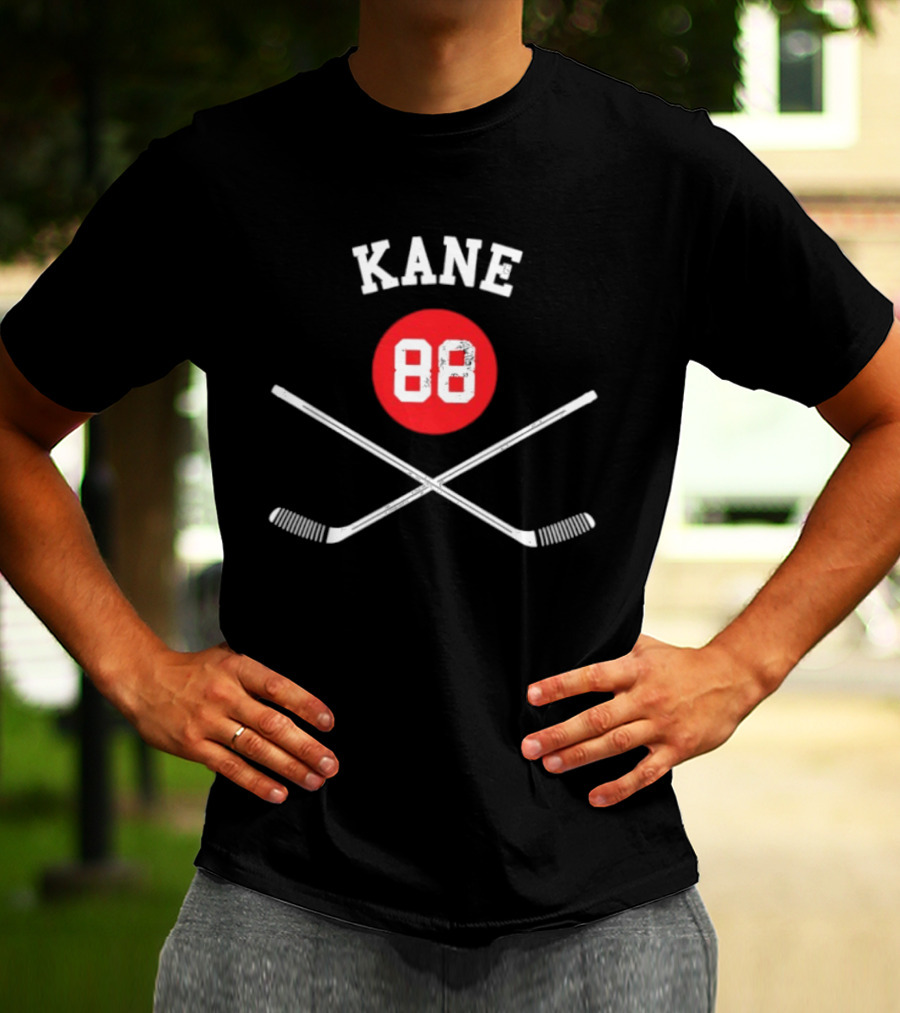 Kane 88 Red Circle Hockey Sticks T-Shirt