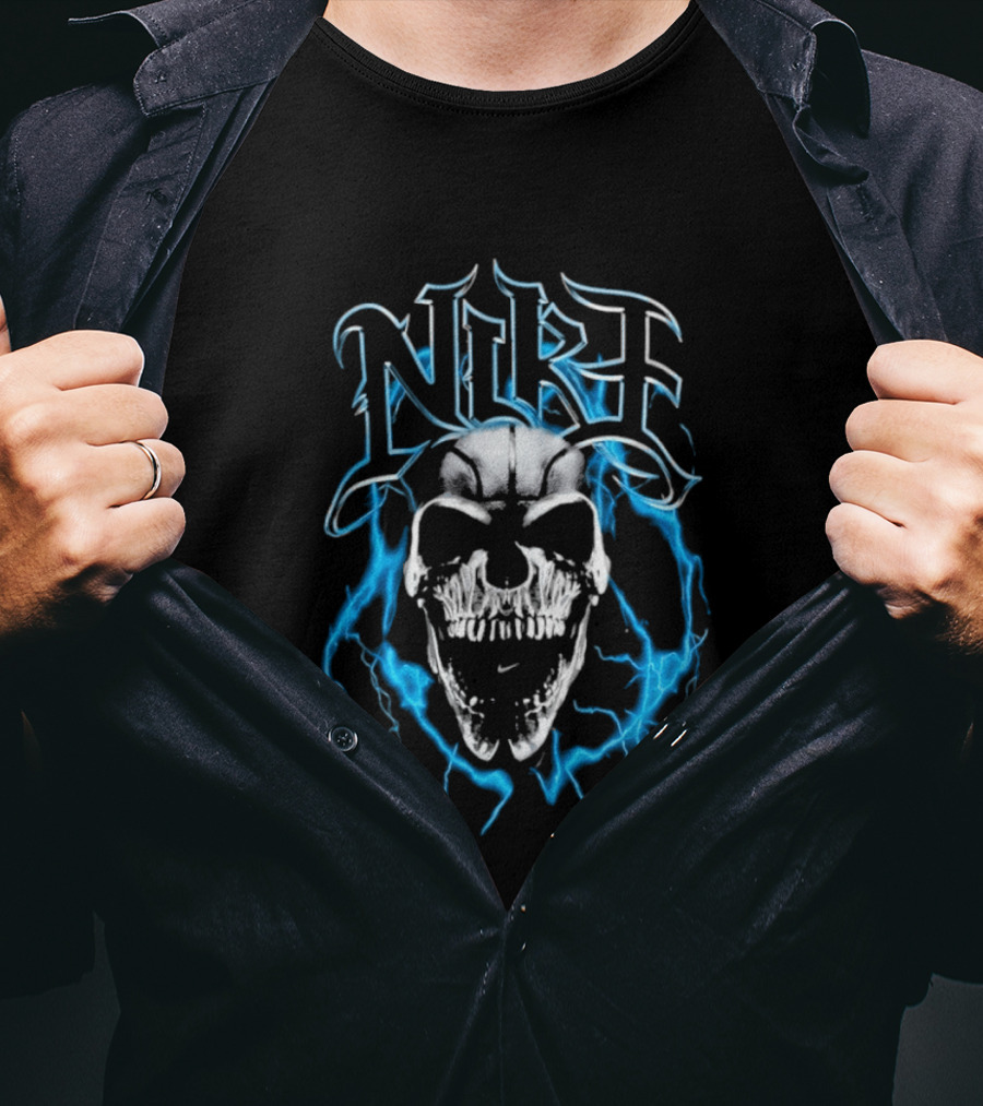 NRF Skull Blue Flames T-Shirt
