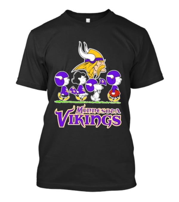 Peanuts Snoopy Minnesota Vikings Characters NFL Team Collaboration T-Shirt