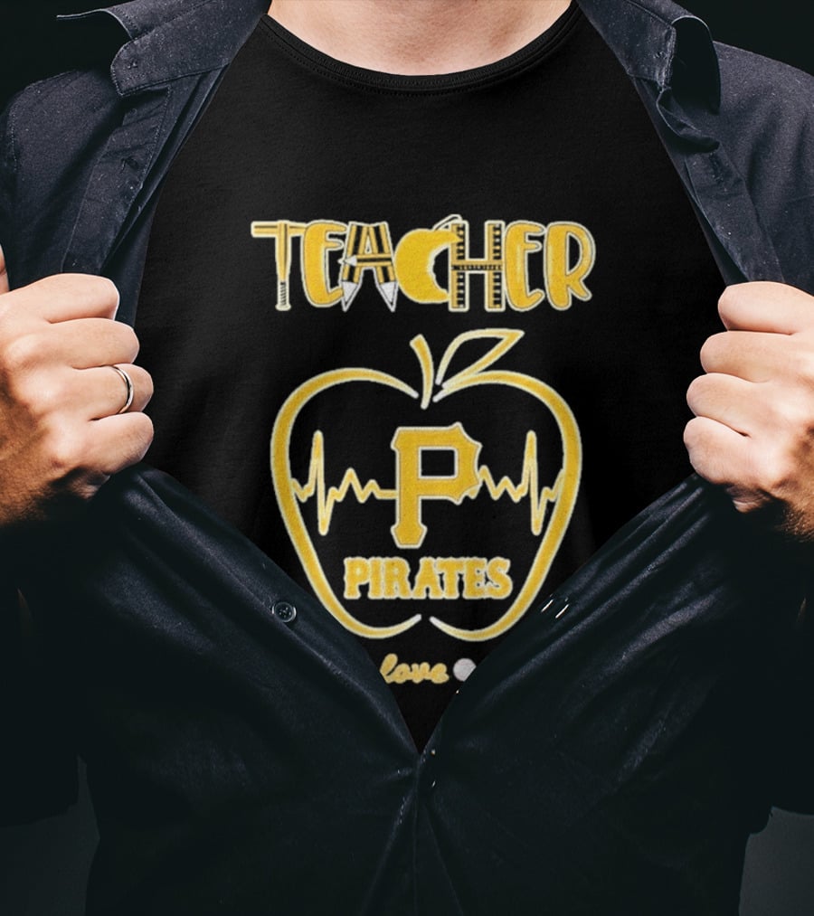 Pittsburgh Pirates Teacher Apple Teach Love Inspire T-Shirt