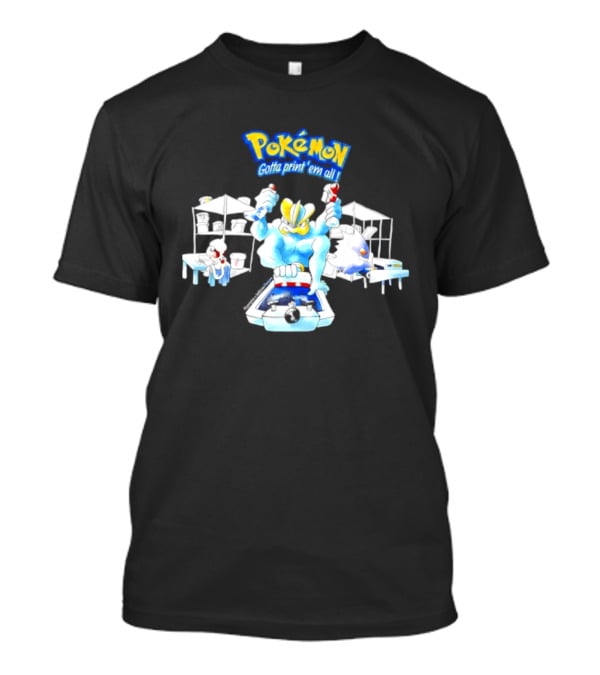 Pokemon Gotta Paint 'Em All Machamp Smeargle Gengar T-Shirt