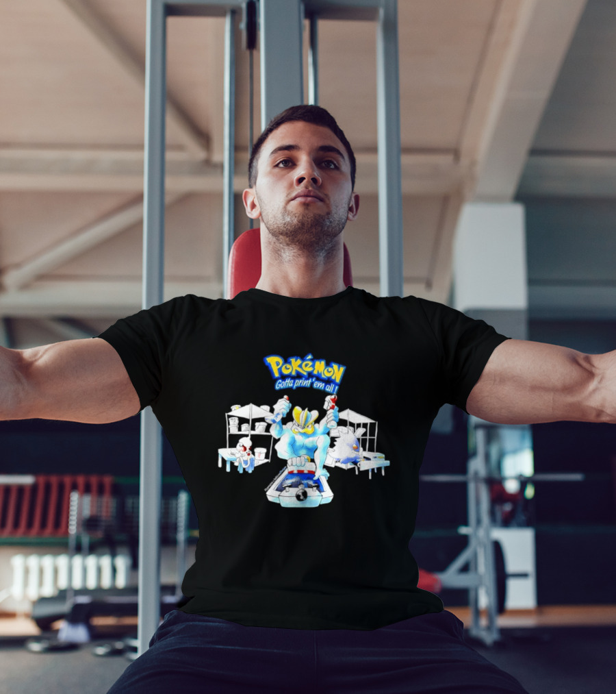 Pokemon Gotta Paint 'Em All Machamp Smeargle Gengar T-Shirt