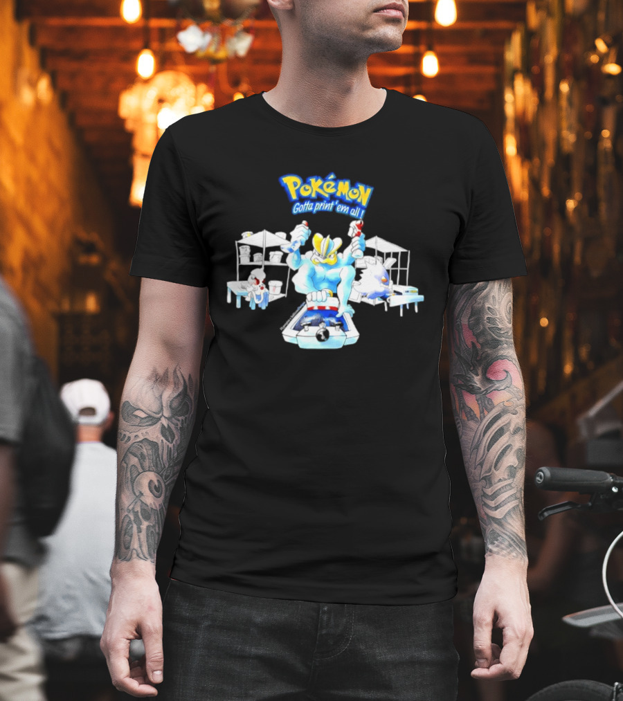 Pokemon Gotta Paint 'Em All Machamp Smeargle Gengar T-Shirt