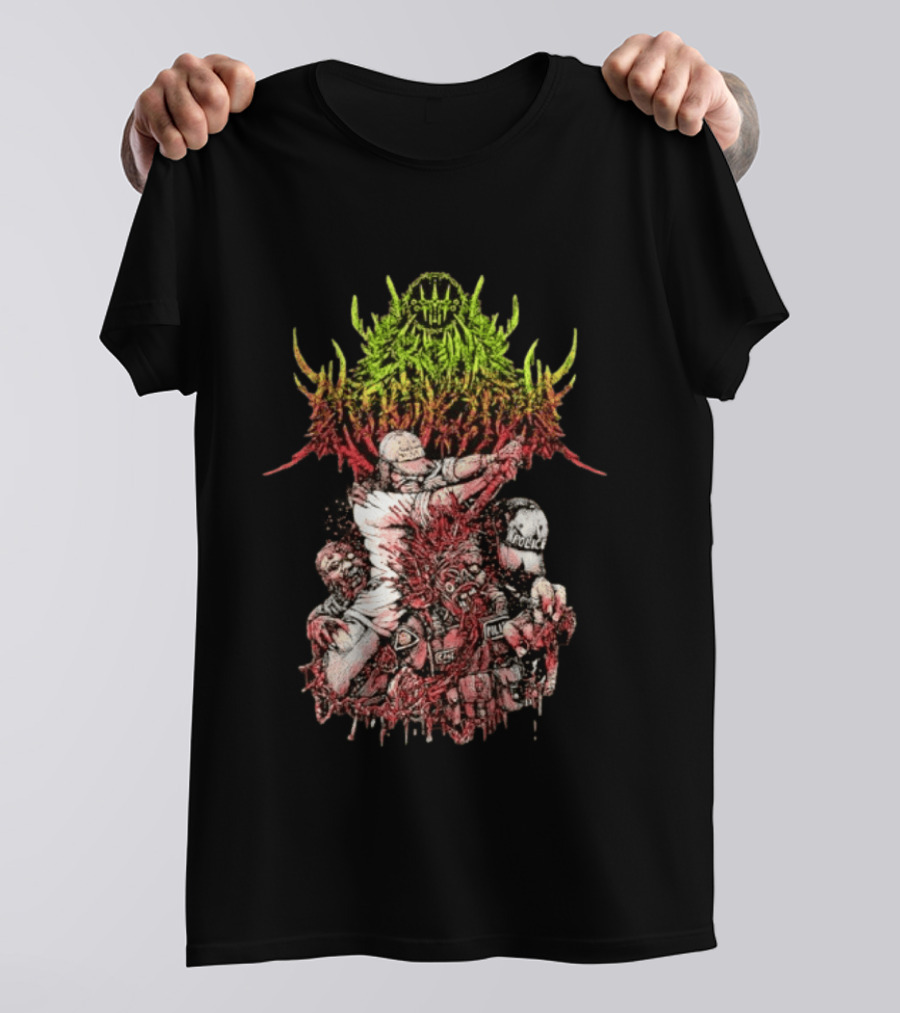 Police Brutality Zombie Death Metal Gore T-Shirt