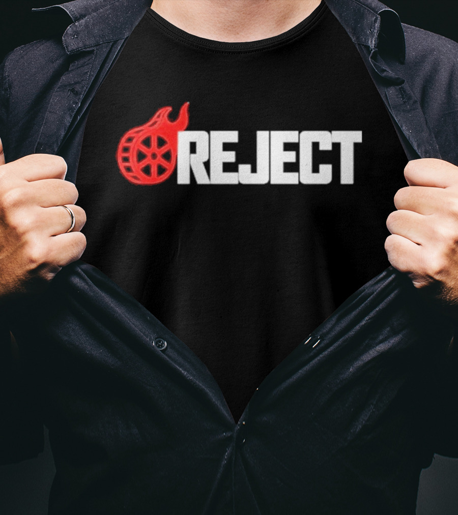 Flaming Reel Rejects Movie Wheel T-Shirt
