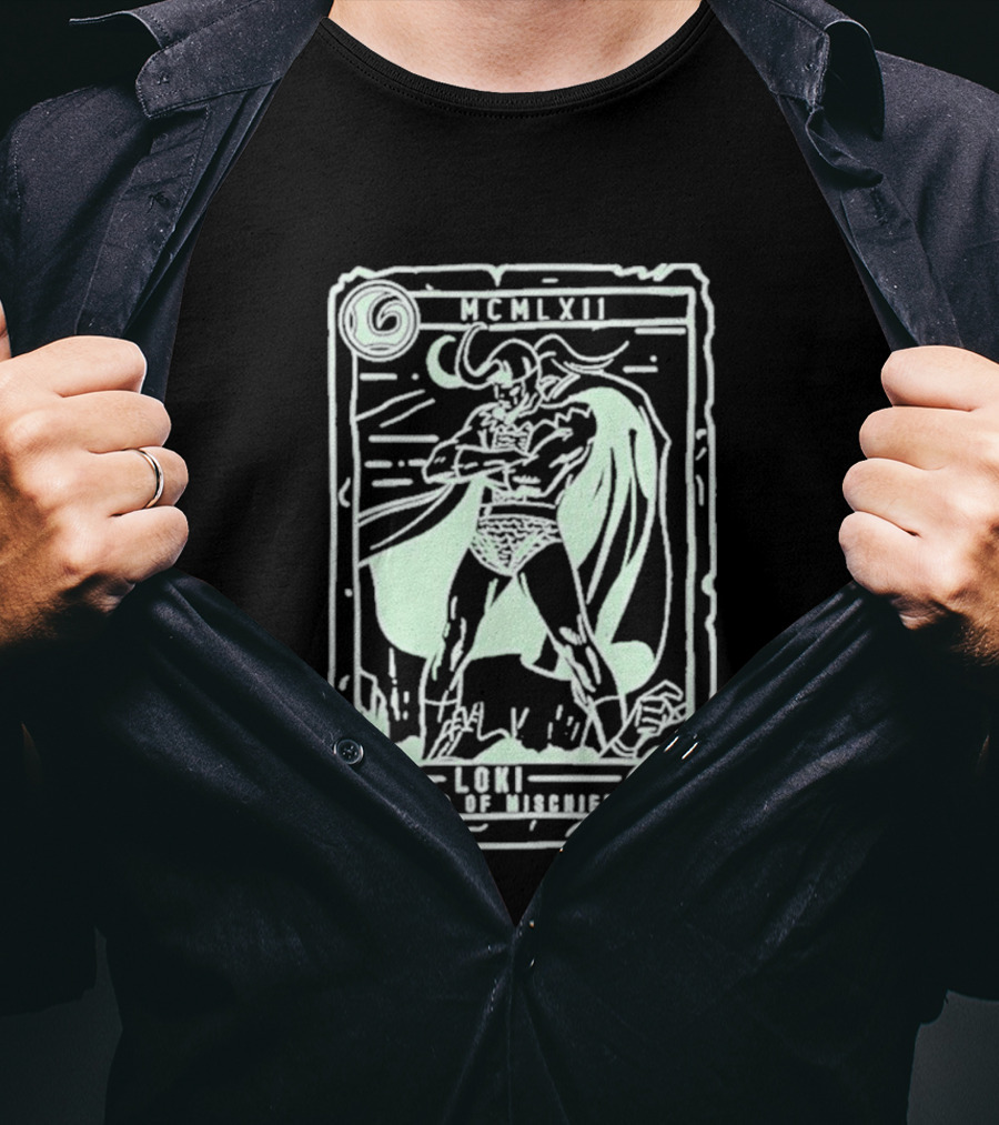 The Reel Rejects Loki Master Of Mischief Marvel Comics Collector Card T-Shirt