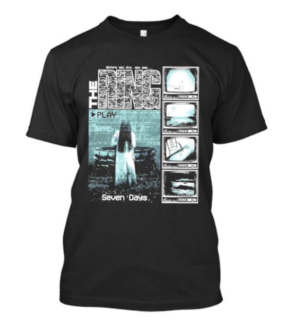 The Ring Seven Days Play Tape Iconic Horror Movie Scene T-Shirt