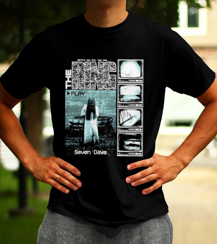 The Ring Seven Days Play Tape Iconic Horror Movie Scene T-Shirt
