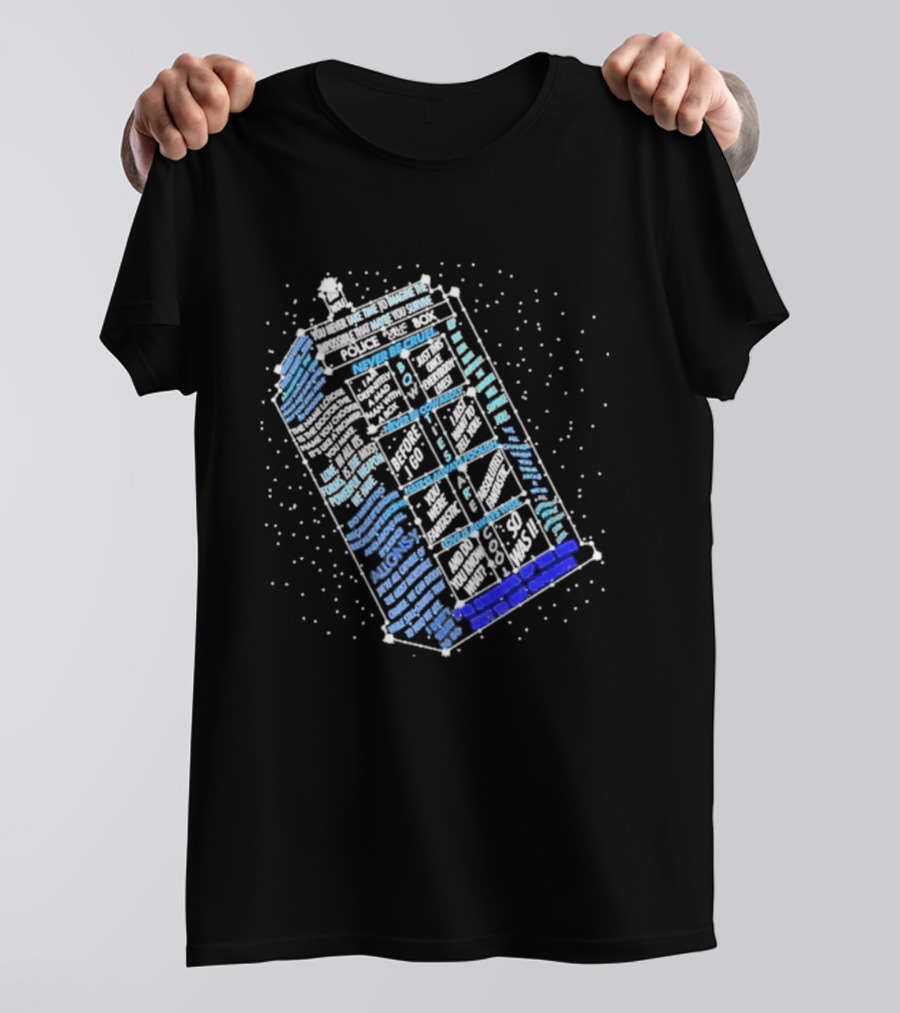 Wibbly Wobbly Timey Wimey The Doctor's Lexicon Blue Box The Reel Rejects T-Shirt