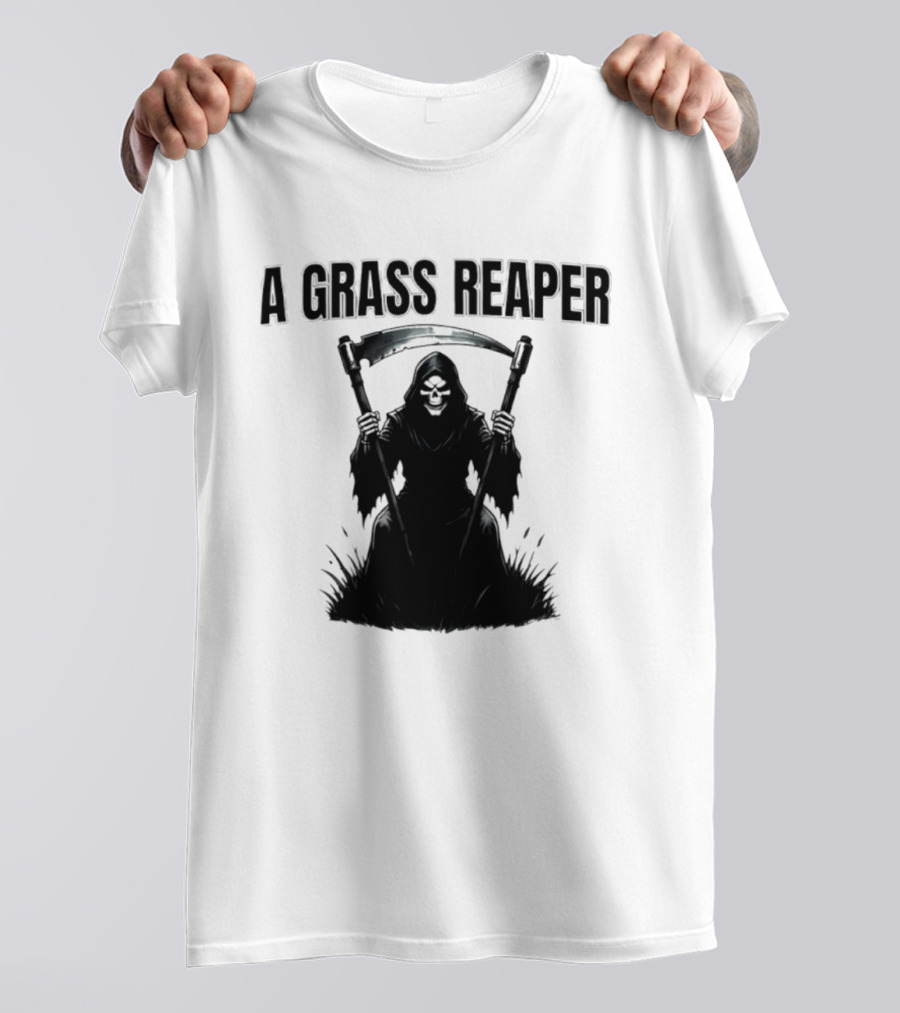 A Grass Reaper Lawn Mower Gardening T-Shirt