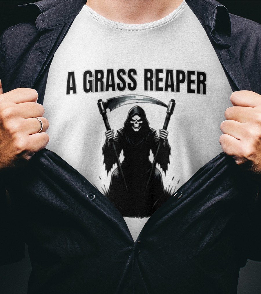 A Grass Reaper Lawn Mower Gardening T-Shirt
