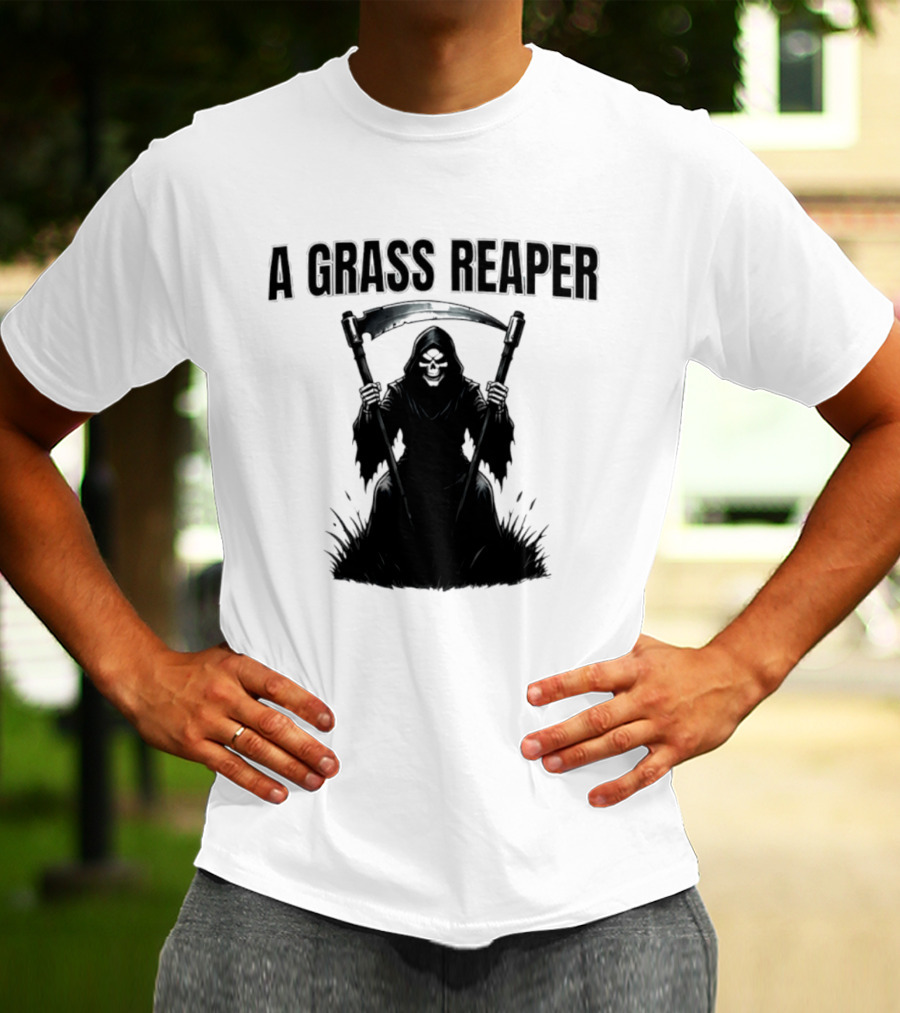A Grass Reaper Lawn Mower Gardening T-Shirt