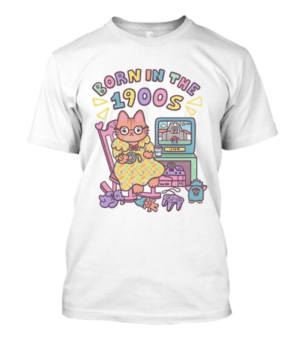 Born In The 1900s Cat VHS Gaming Nostalgia T-Shirt