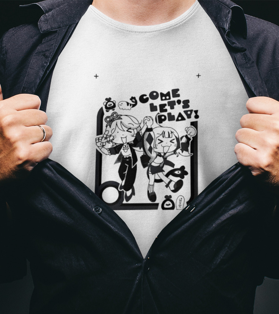 Come Let's Play Anime Characters Manga Fun T-Shirt