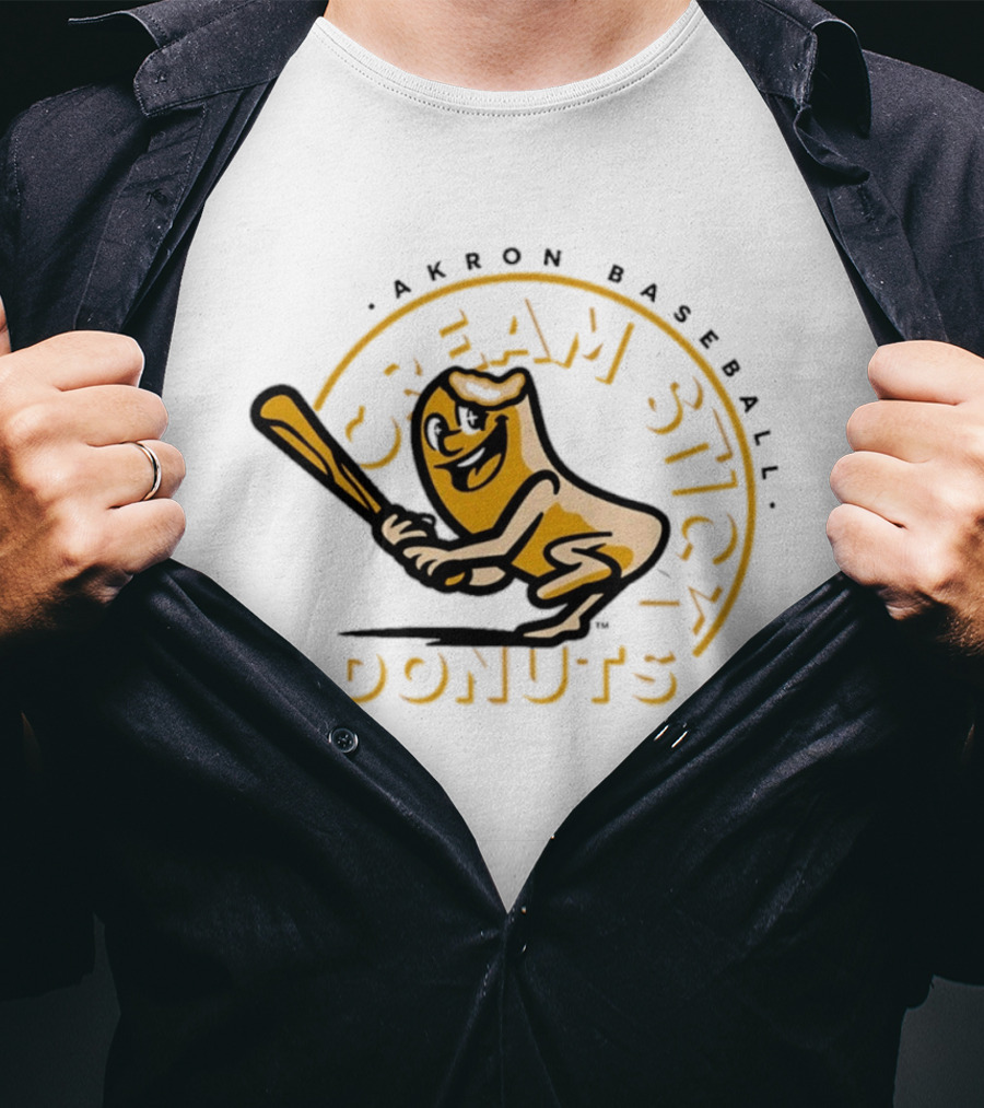 Cream Stick Donuts Akron Baseball T-Shirt