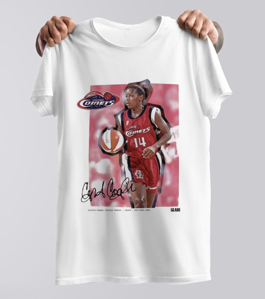 Cynthia Cooper Houston Comets 14 WNBA SLAM Legends T-Shirt