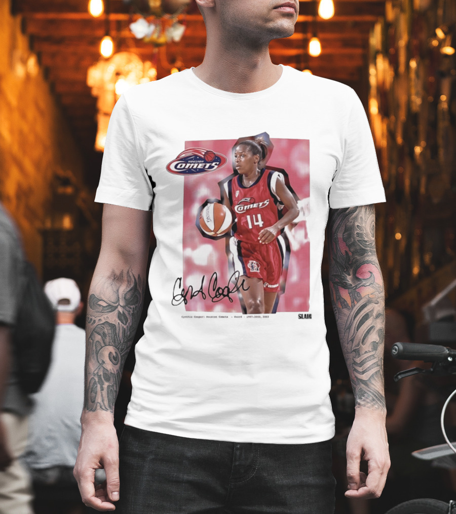 Cynthia Cooper Houston Comets 14 WNBA SLAM Legends T-Shirt