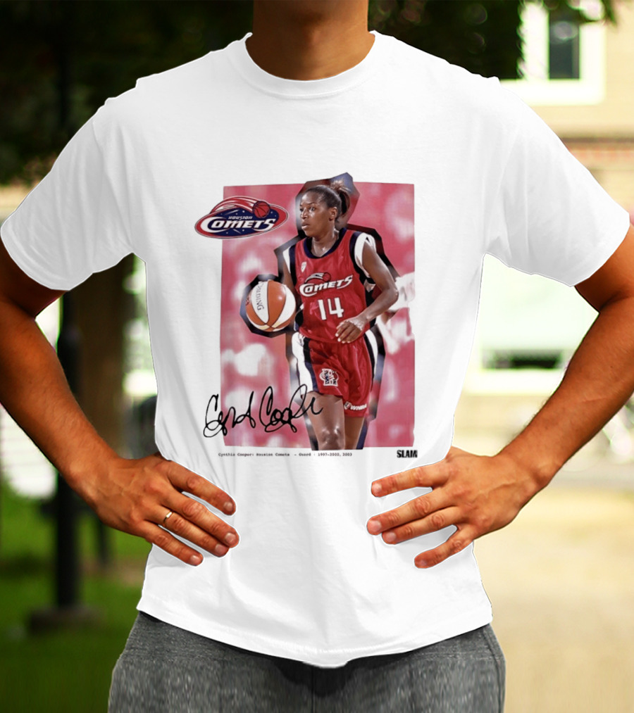 Cynthia Cooper Houston Comets 14 WNBA SLAM Legends T-Shirt