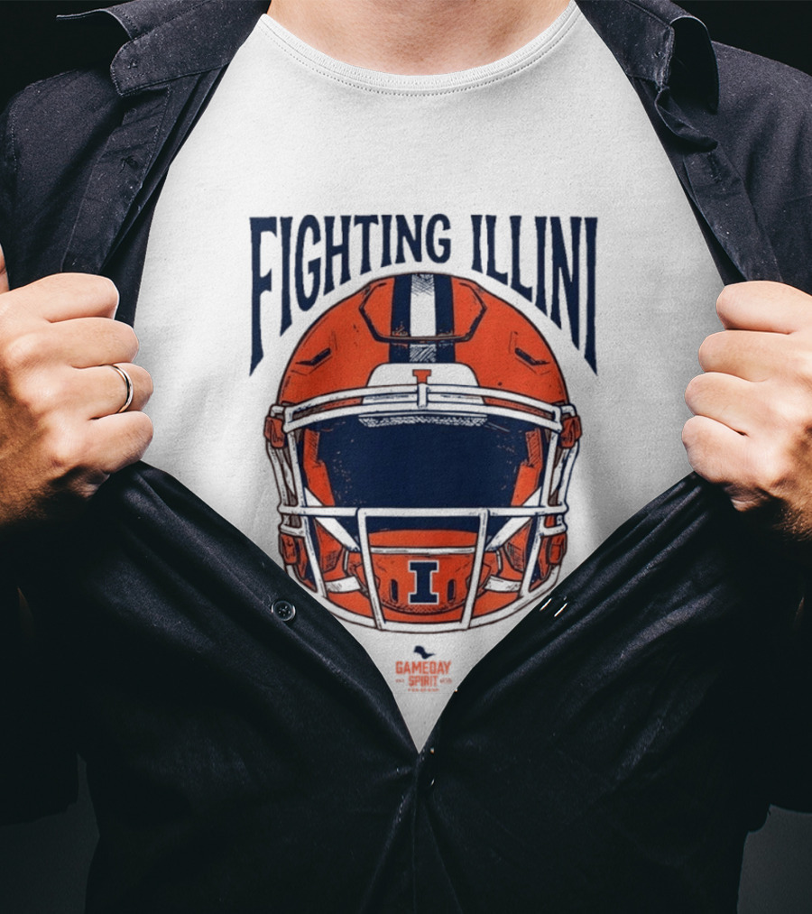 Fighting Illini 2026 Game Day Helmet Illinois Football T-Shirt