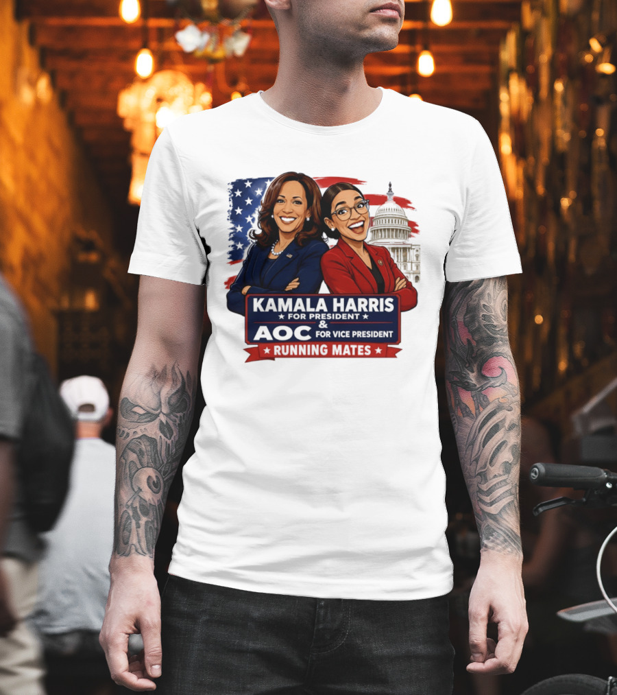 Kamala Harris For President AOC Vice President Running Mates Capitol T-Shirt