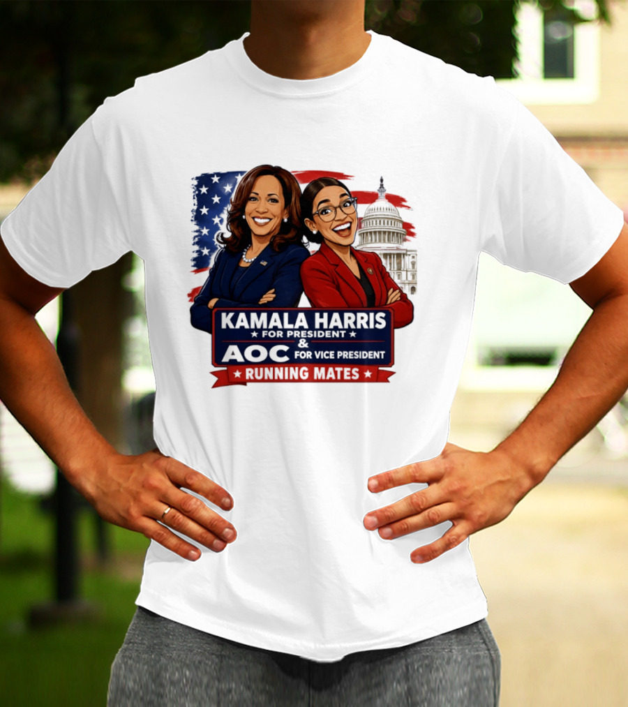 Kamala Harris For President AOC Vice President Running Mates Capitol T-Shirt
