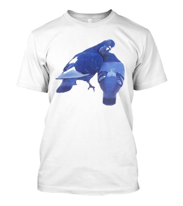 Love Doves Sports Banger Blue Pigeons Embrace T-Shirt