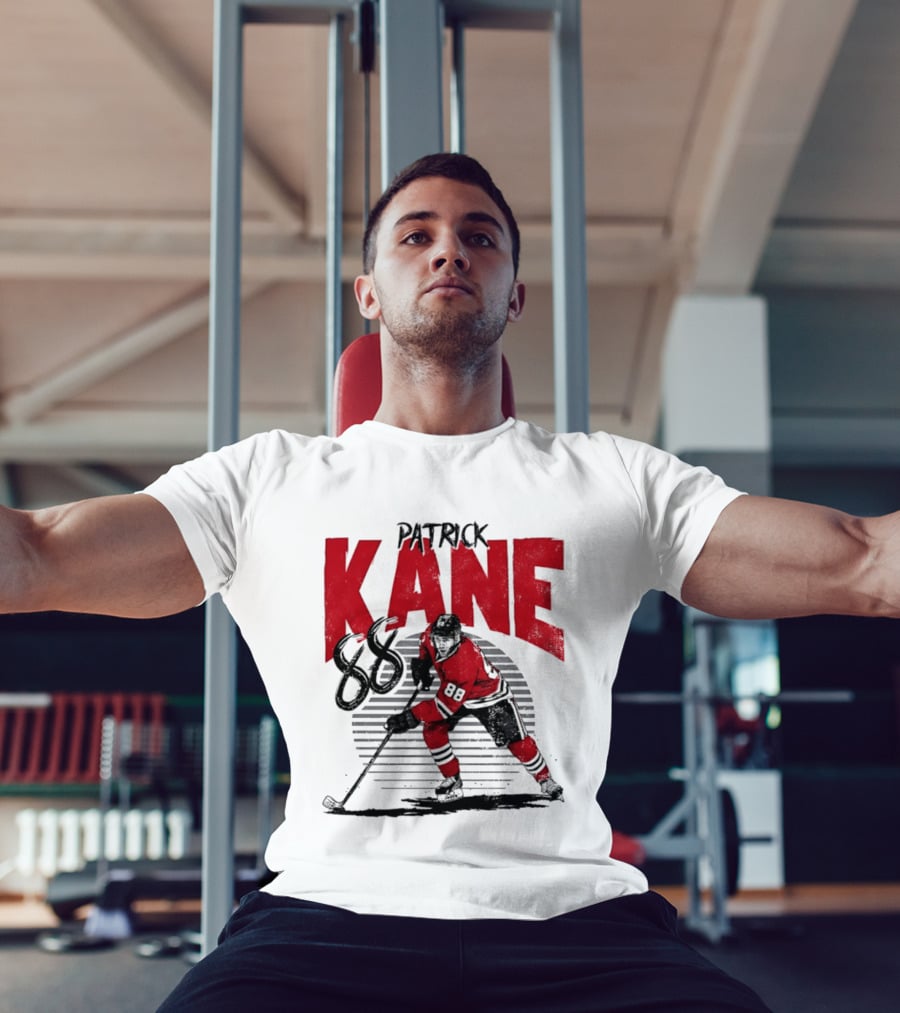 Patrick Kane 88 Chicago Blackhawks Hockey Player Action T-Shirt