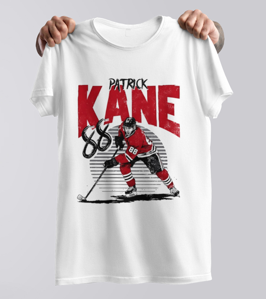 Patrick Kane 88 Chicago Blackhawks Hockey Player Action T-Shirt