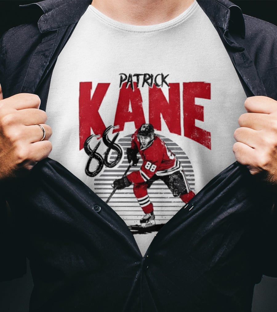 Patrick Kane 88 Chicago Blackhawks Hockey Player Action T-Shirt