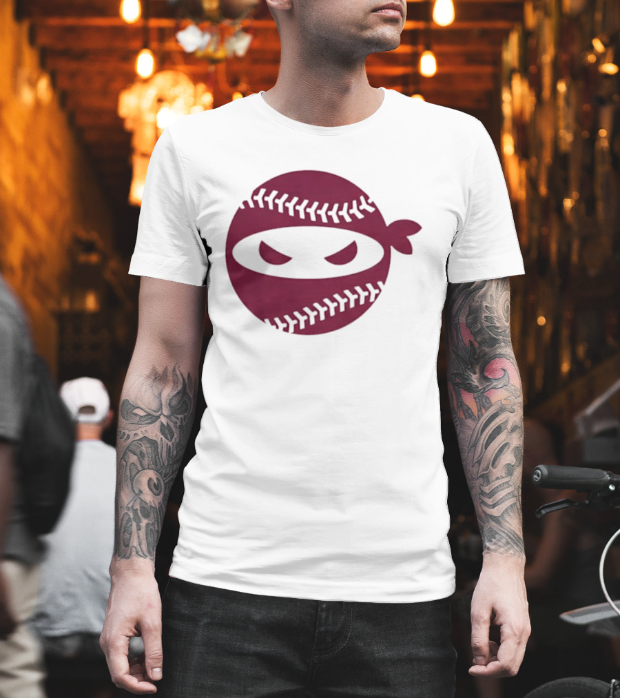 Pitching Ninja Baseball Emblem Emily's Fight T-Shirt