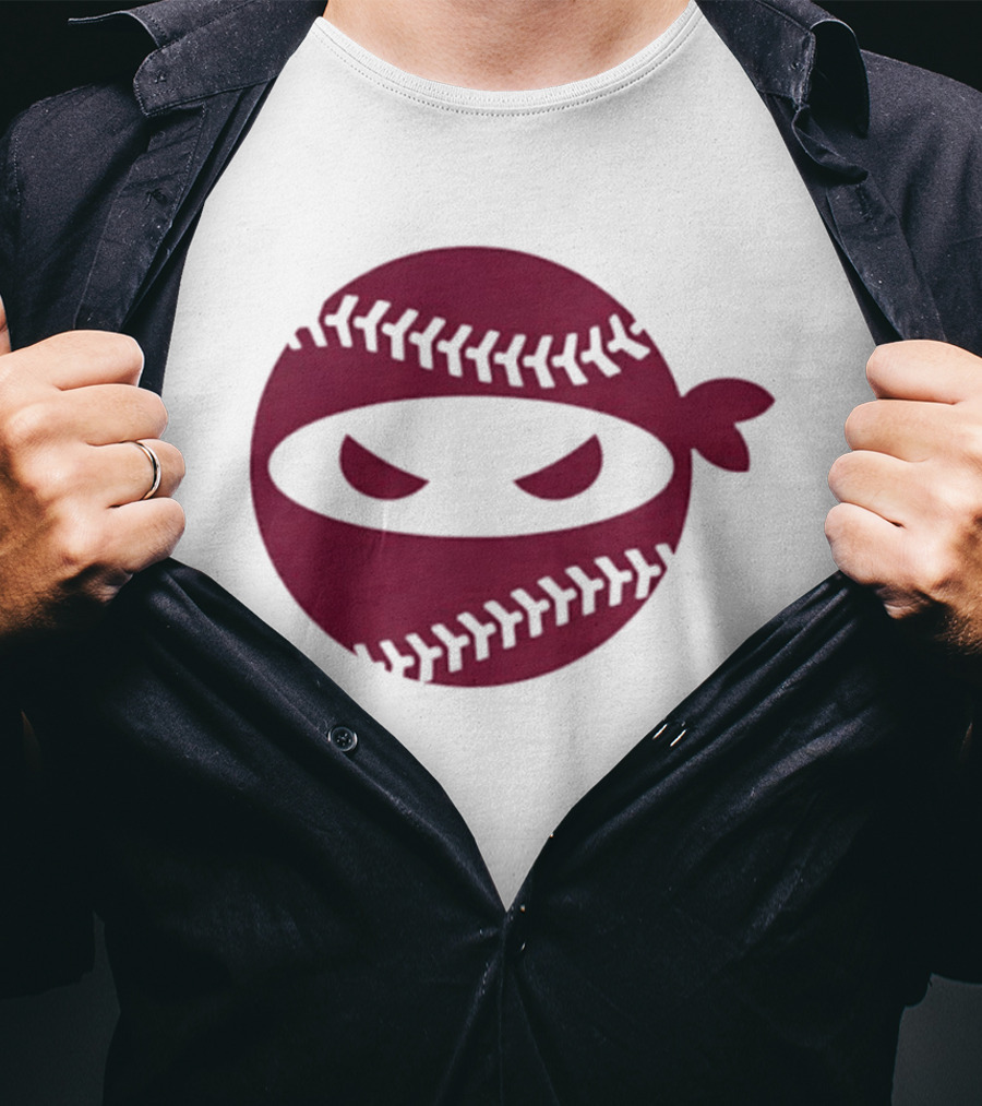 Pitching Ninja Baseball Emblem Emily's Fight T-Shirt