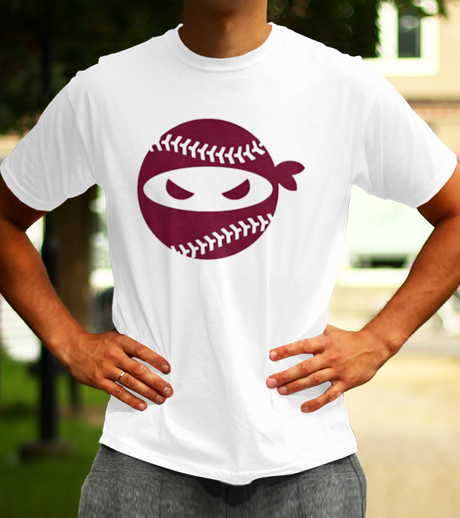 Pitching Ninja Baseball Emblem Emily's Fight T-Shirt