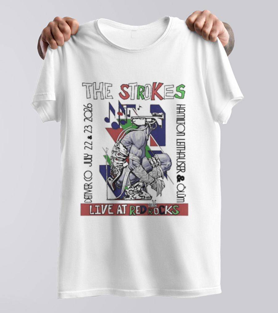 The Strokes Live At Red Rocks July 22 23 2016 Concert Morrison Colorado T-Shirt