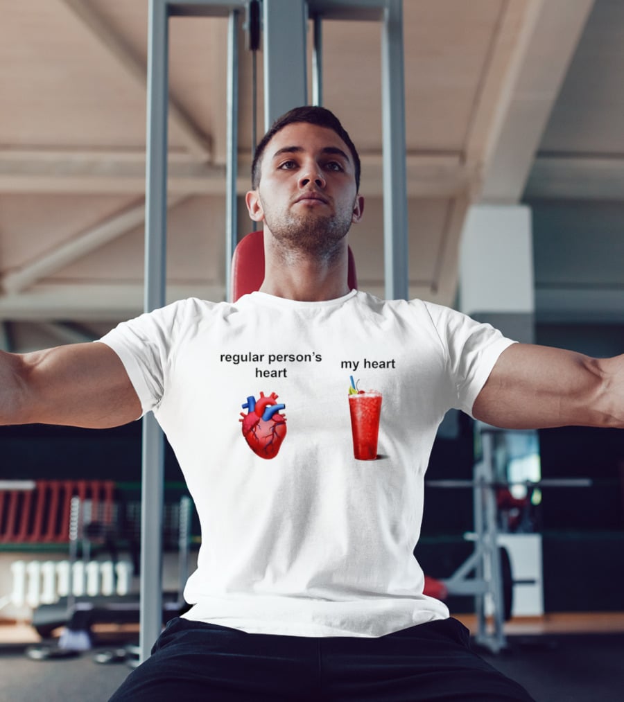 Regular Person's Heart Vs My Heart Cocktail Emoji Comparison T-Shirt