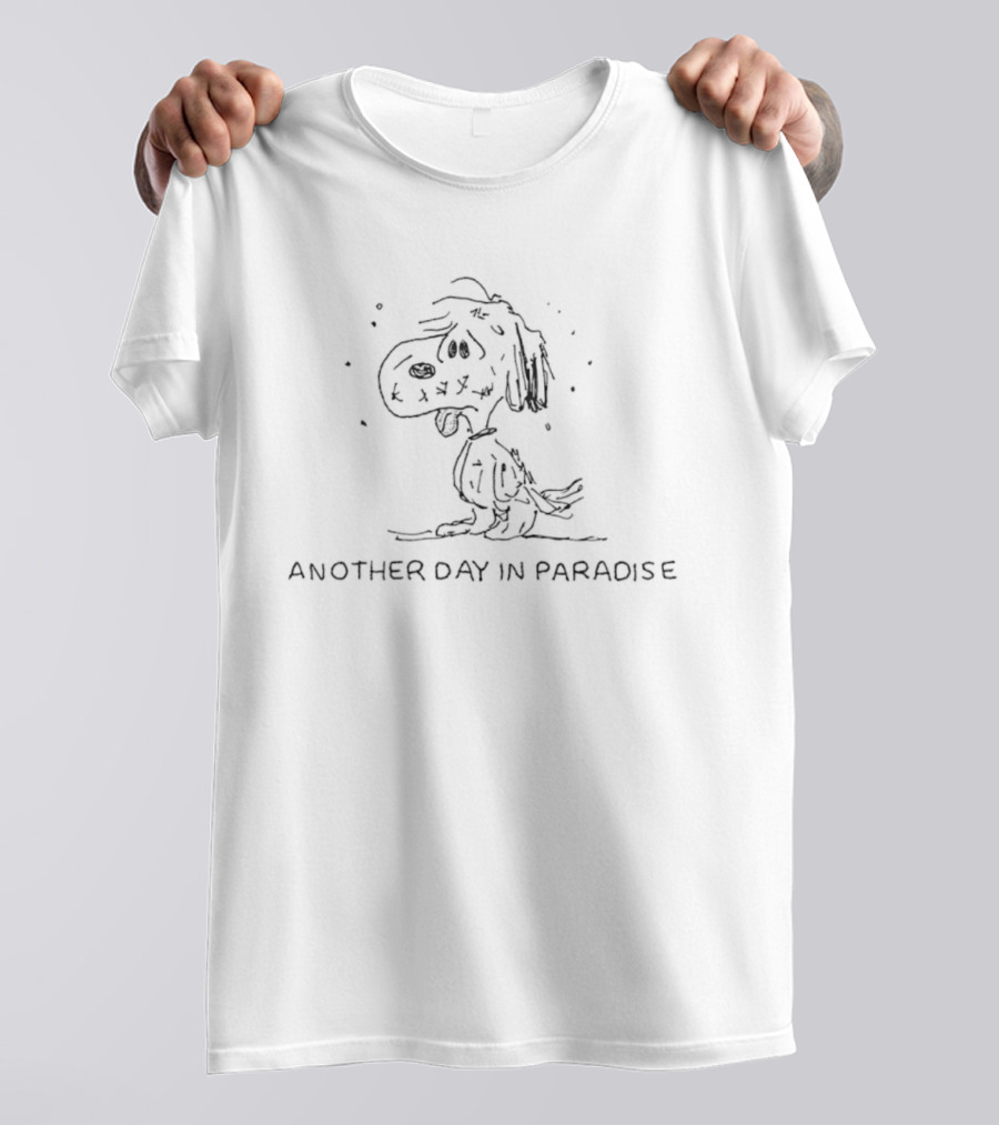 Snoopy Another Day In Paradise Peanuts Charlie Brown Comic Strip T-Shirt
