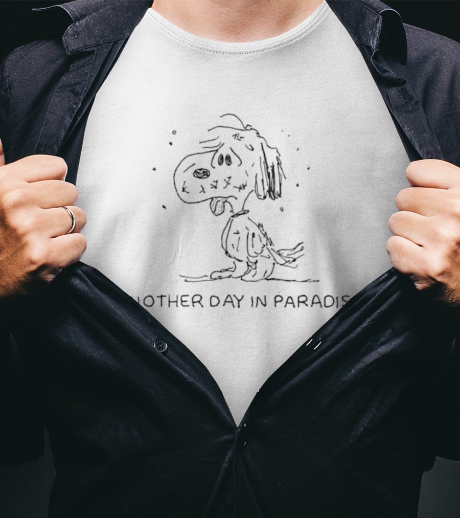 Snoopy Another Day In Paradise Peanuts Charlie Brown Comic Strip T-Shirt