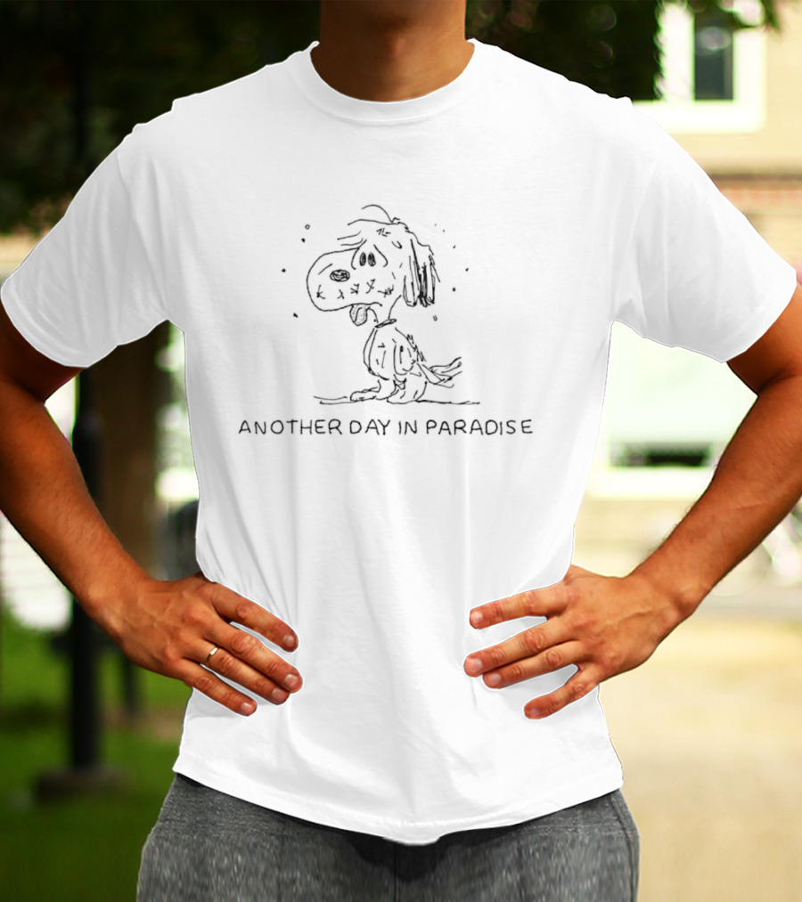 Snoopy Another Day In Paradise Peanuts Charlie Brown Comic Strip T-Shirt