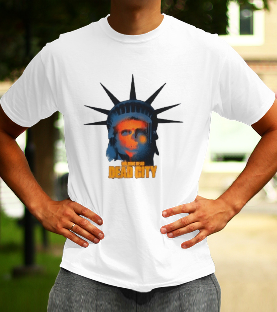 Walking Dead Dead City Statue Skull Graffiti T-Shirt