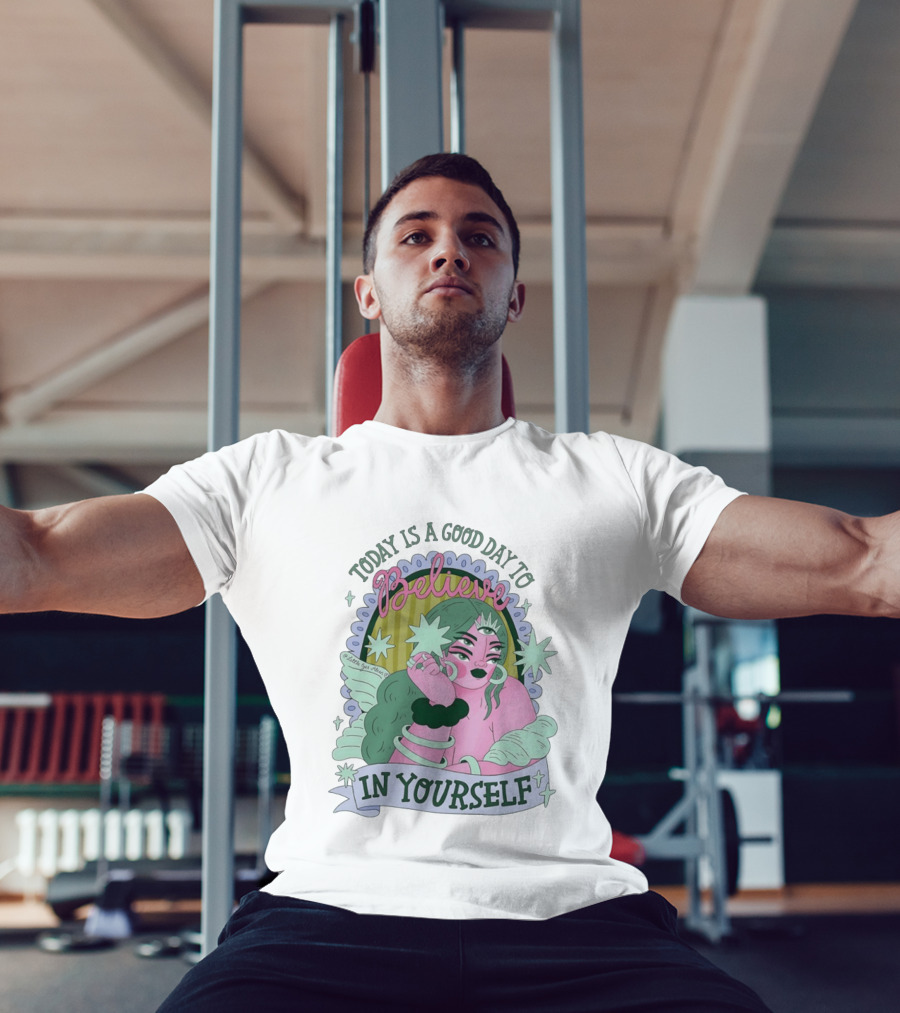 Today Is A Good Day To Believe In Yourself Celestial Character With Wings And Stars T-Shirt
