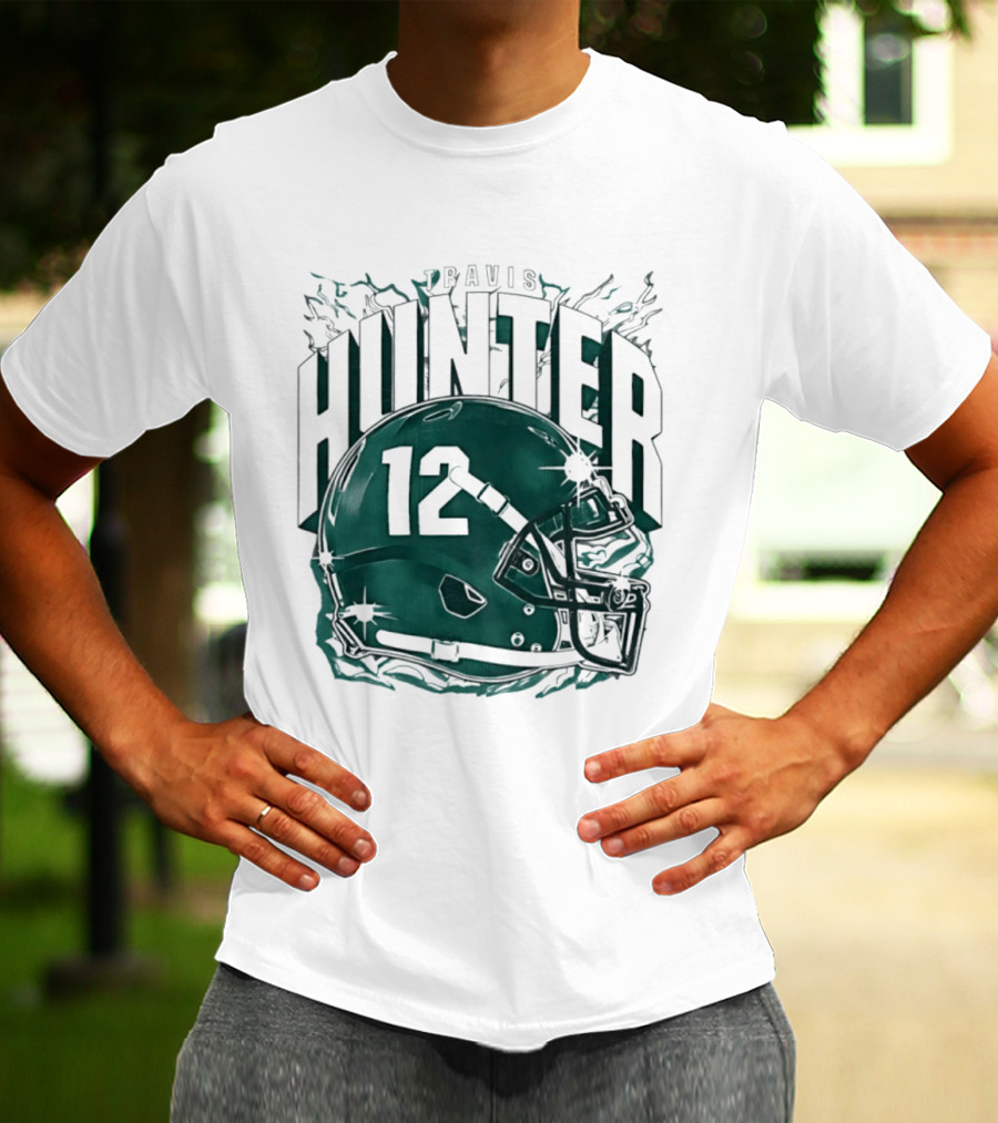 Travis Hunter 12 Helmet Jacksonville Jaguars Sports Fan T-Shirt