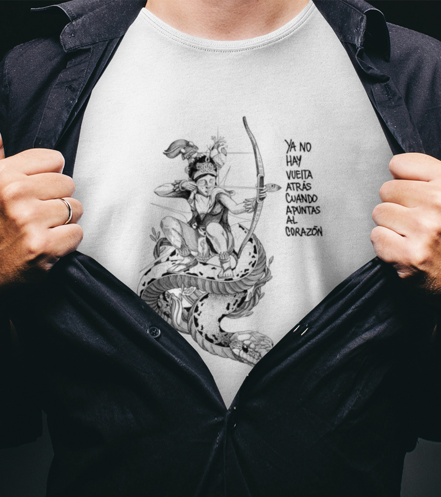 Ya No Hay Vuelta Atrás Cuando Apuntas Al Corazón Arco Y Flecha Silueta T-Shirt