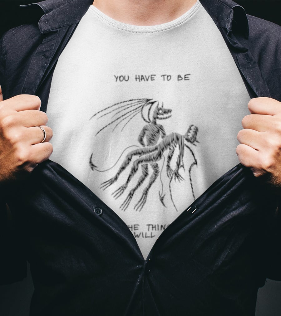 You Have To Be The Thing That Will Save You Abstract Figure With Hat And Flowing Lines T-Shirt