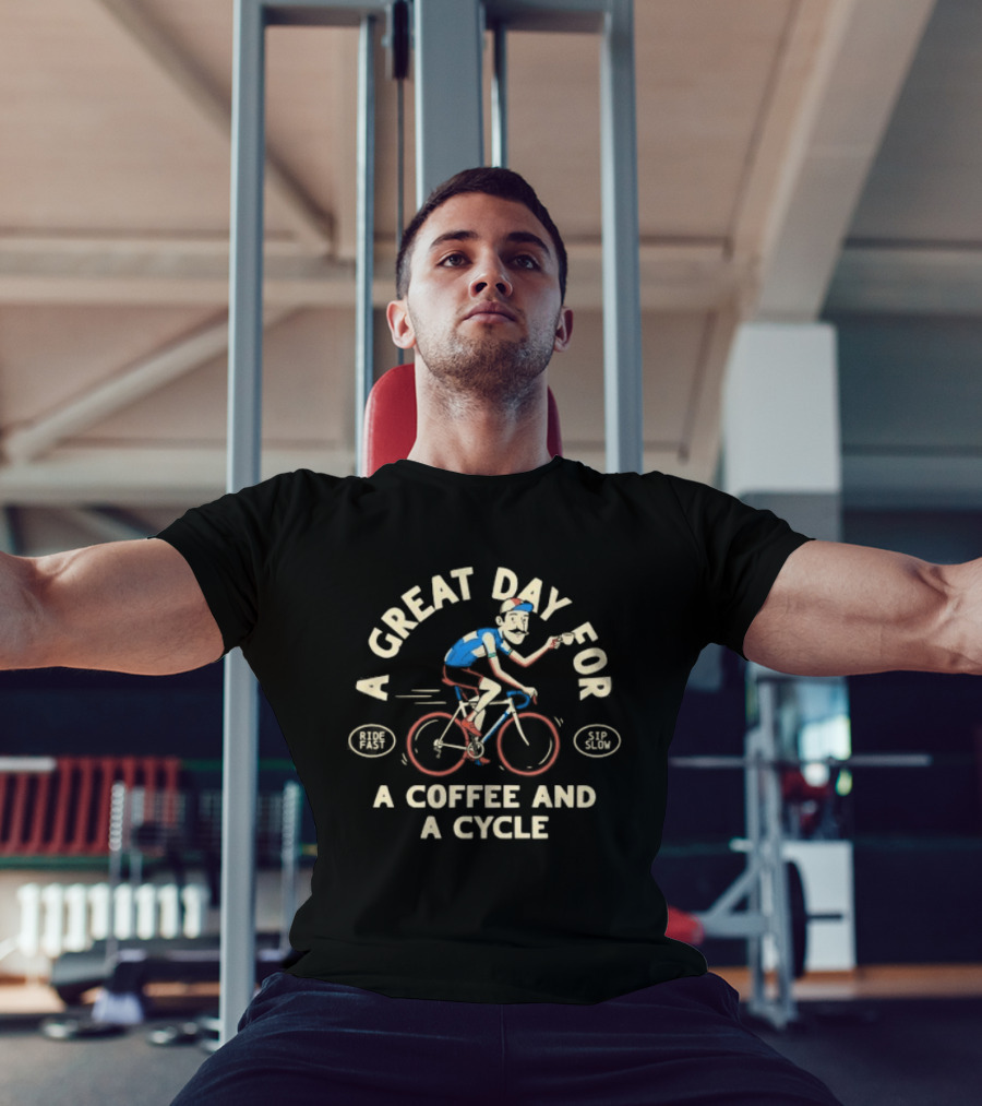 A Great Day For A Coffee And A Cycle Vintage Cycling T-Shirt