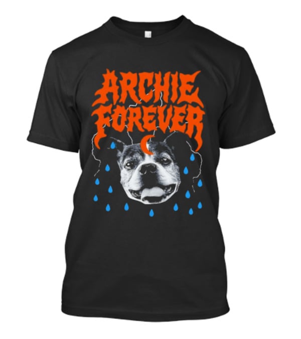 Archie Forever Dog Memorial Pet Tribute With Teardrops And Crescent Moon T-Shirt
