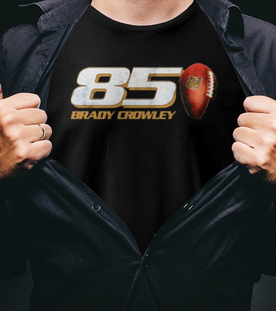 85 Brady Crowley Football Bear T-Shirt