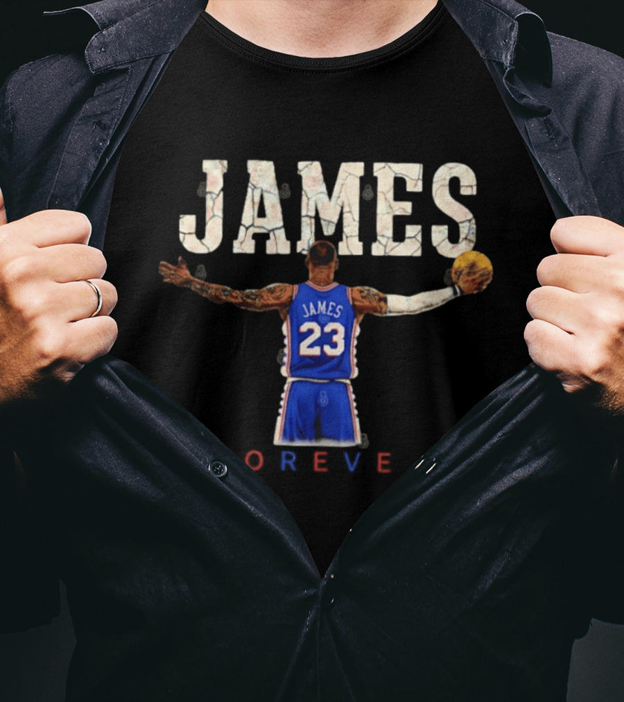 James 23 Forever Philadelphia 76ers Lebron James NBA T-Shirt