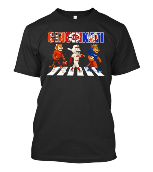 Cincinnati Reds Bengals Lions Mascots Abbey Road 2026 T-Shirt