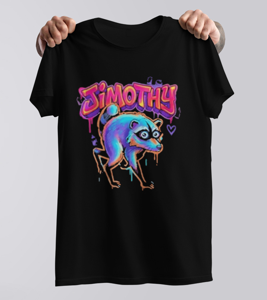 Jimothy Colorful Graffiti Raccoon T-Shirt